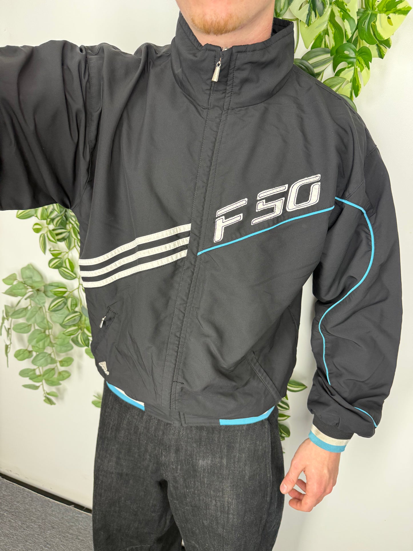 adidas vintage F50 Trainingsjacke Windbreaker schwarz L
