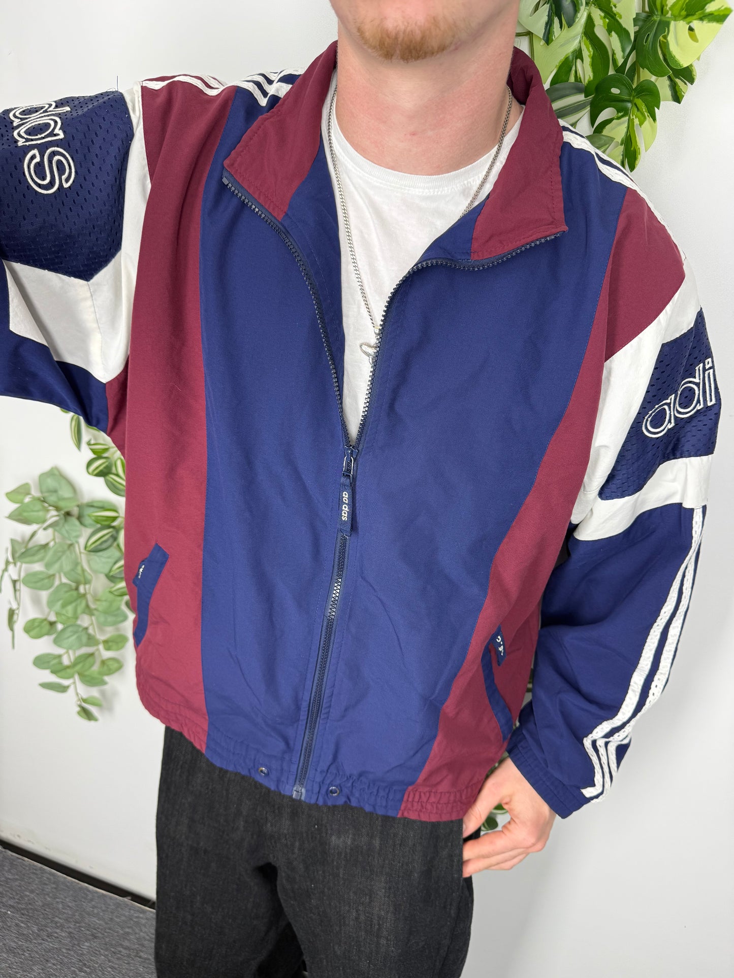 adidas vintage Trainingsjacke Windbreaker 90s blau M