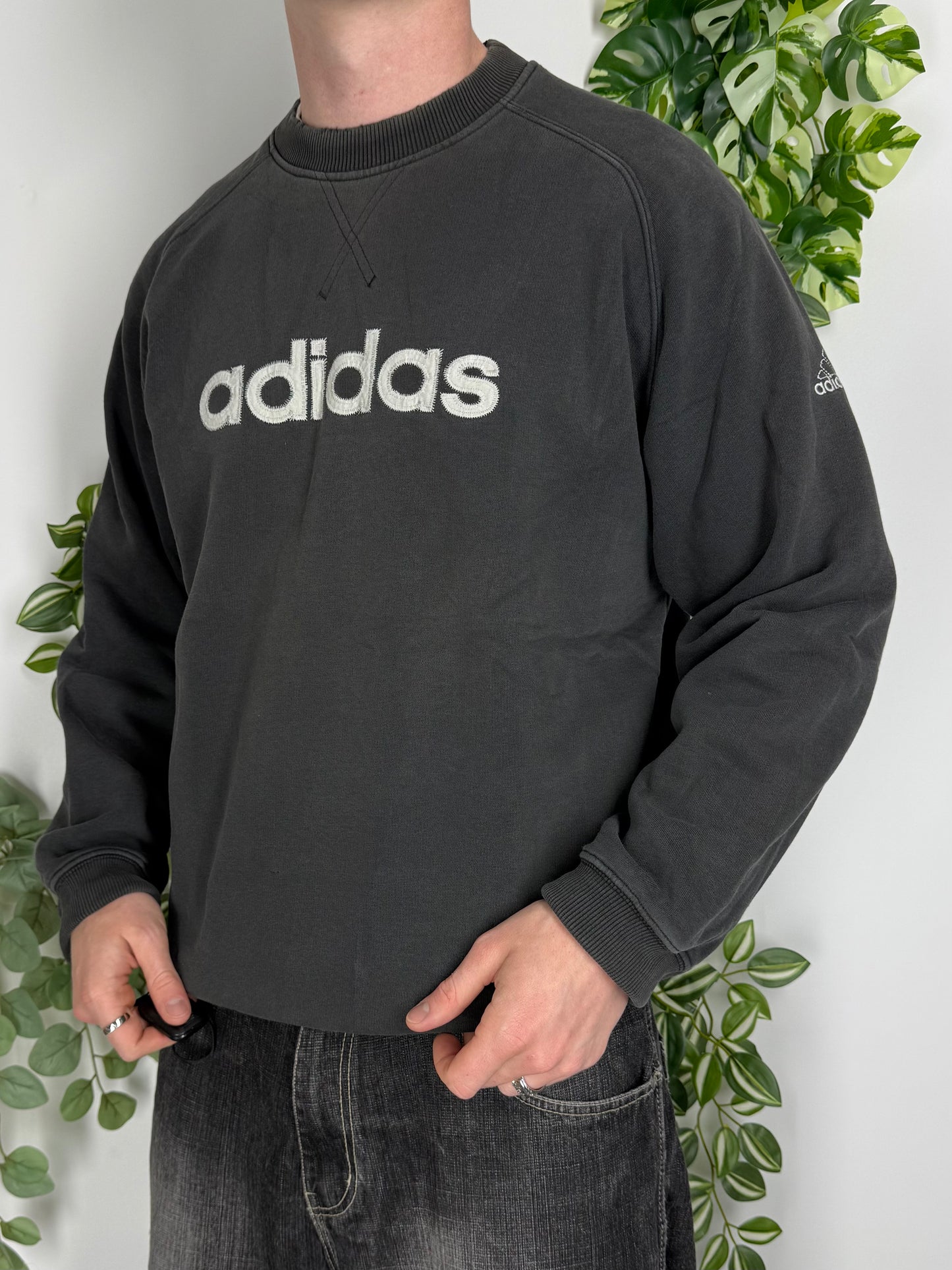 Adidas vintage Sweatshirt Sweater Crewneck schwarz L