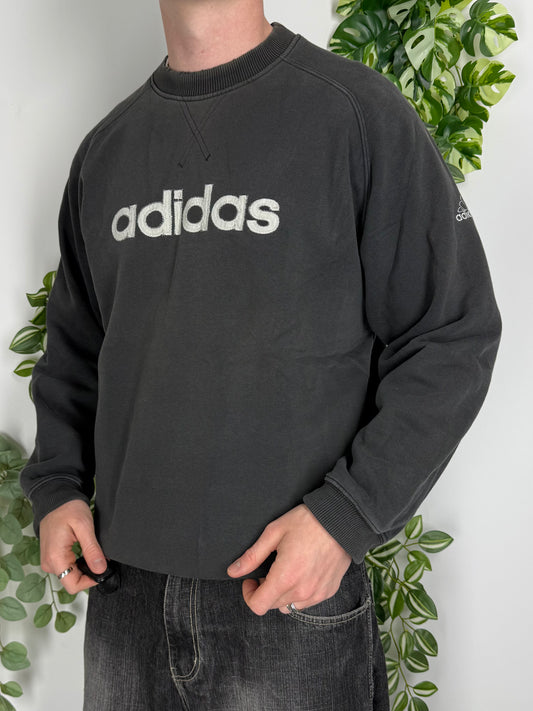 Adidas vintage Sweatshirt Sweater Crewneck schwarz L