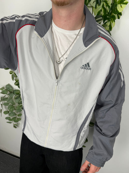 adidas vintage Trainingsjacke Windbreaker grau XL
