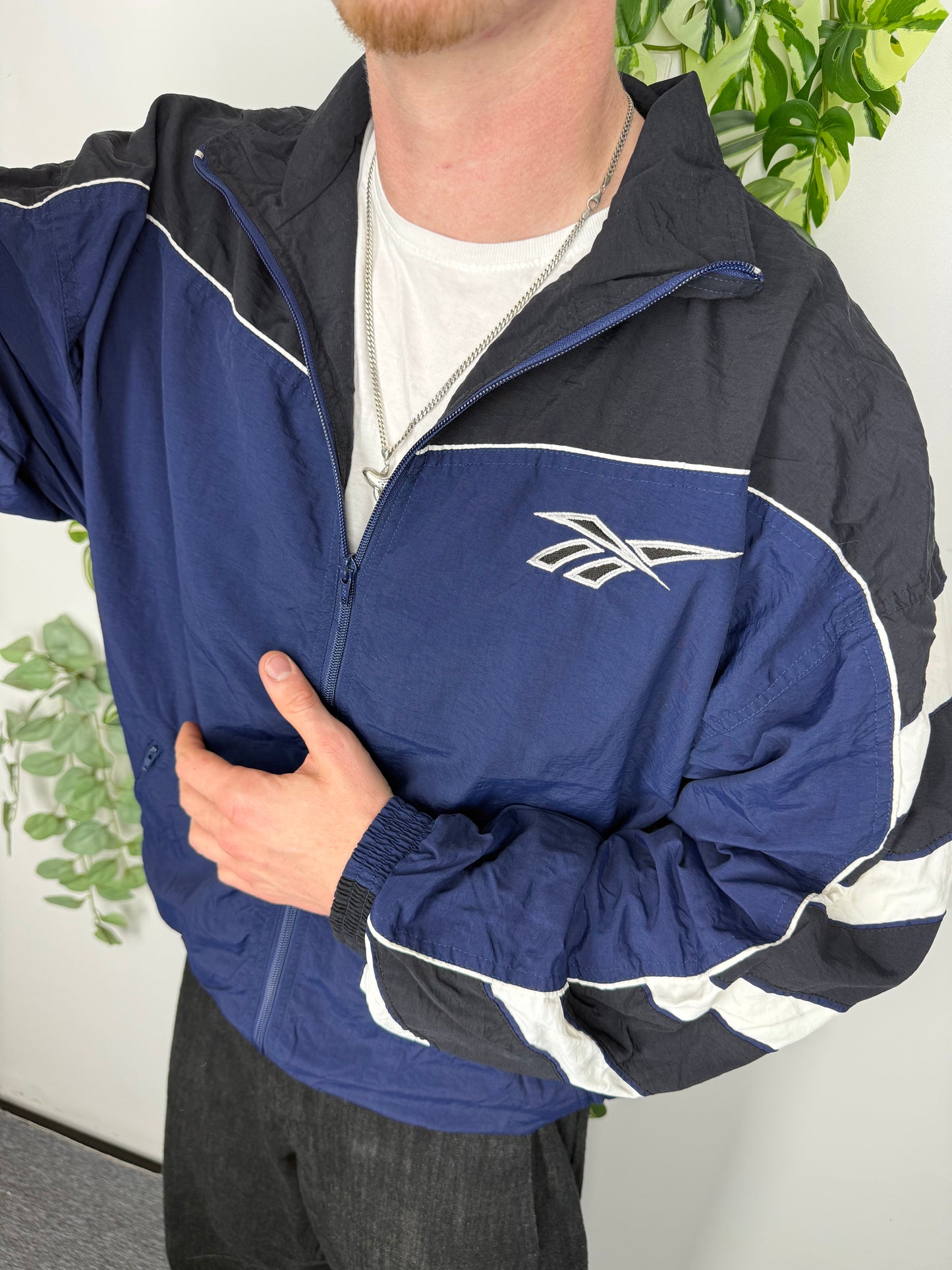 Reebok vintage Trainingsjacke Windbreaker blau L