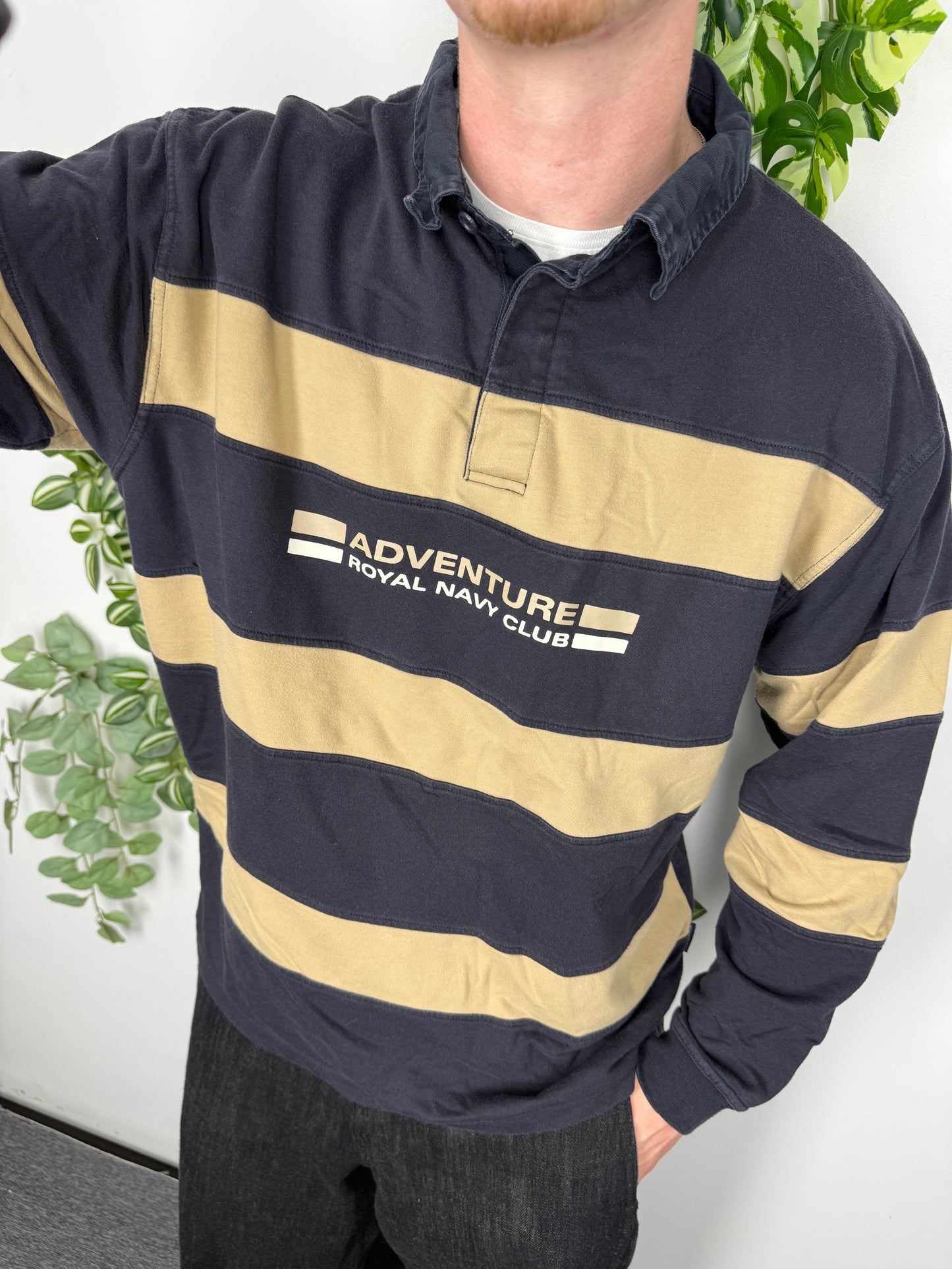 Westbury vintage Adventure Royal Navy Club Rugbyshirt blau L