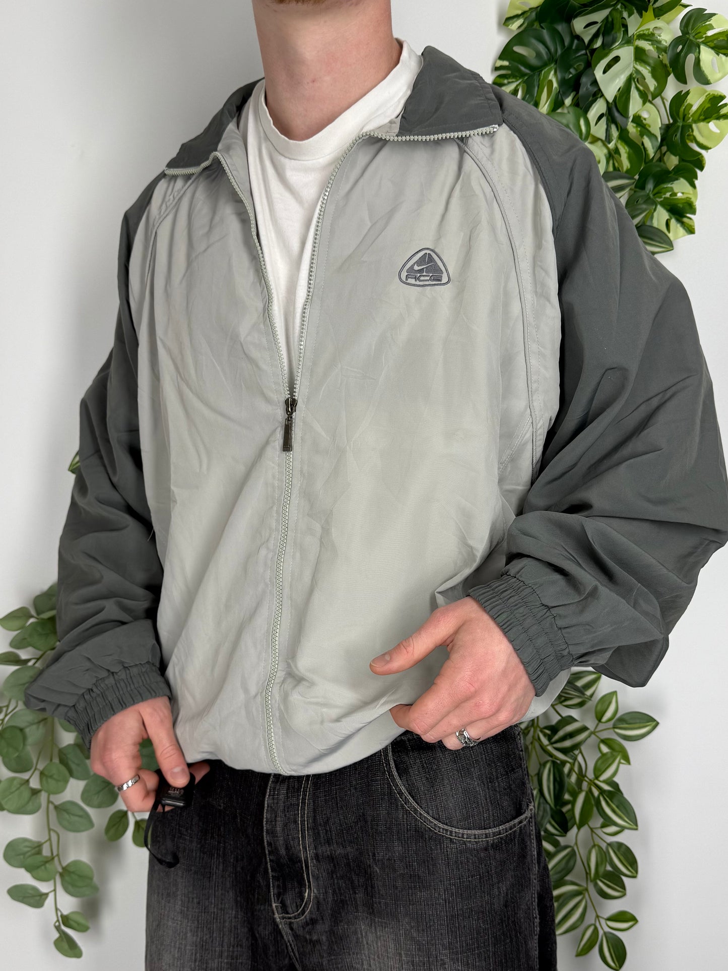 Nike ACG vintage Windbreaker Trackjacket Jacke grau XXL