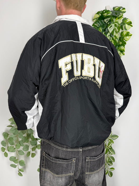 FUBU vintage big Logo Trackjacket Windbreaker Jacke schwarz XXL