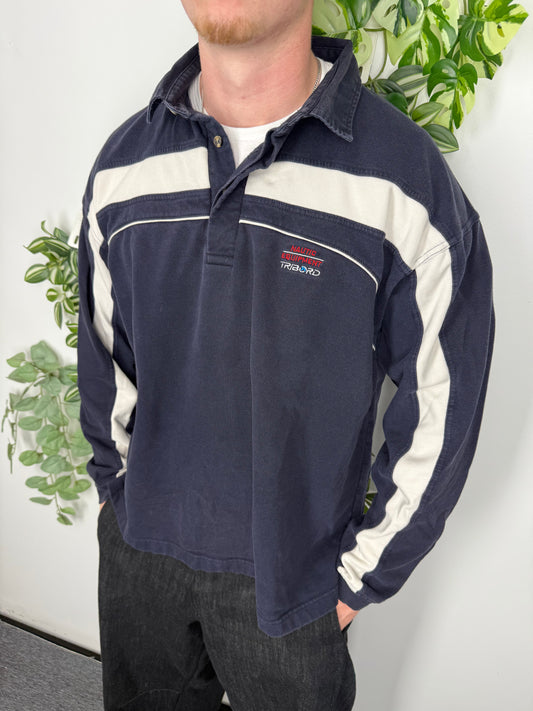 Tribord vintage Rugbyshirt blau L
