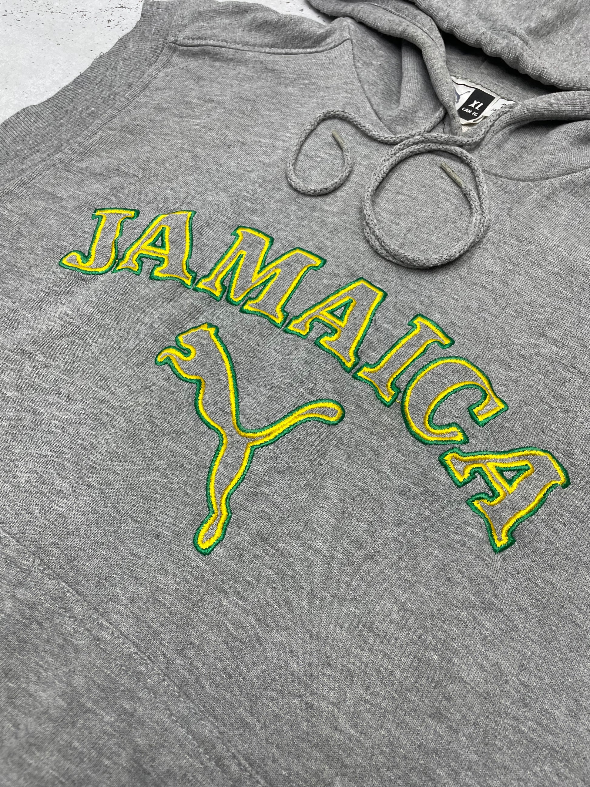 Puma x Jamaica Vintage ärmelloser Hoodie Grau XL - MonkeysVintage