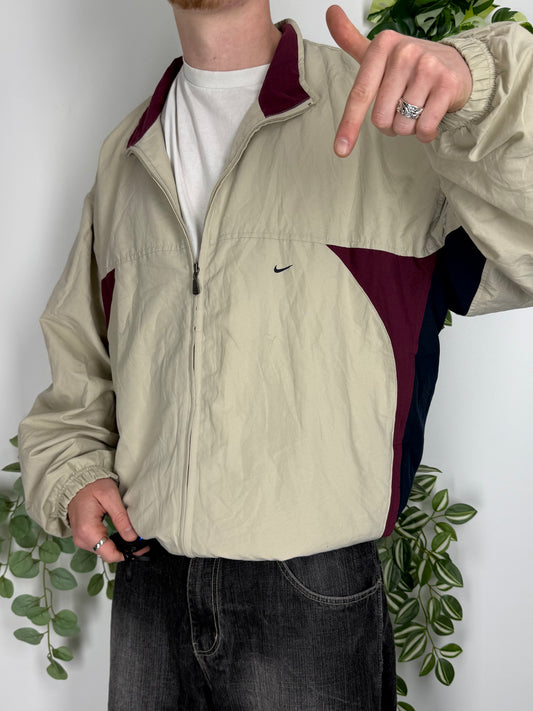Nike vintage Trackjacket Windbreaker Jacke Y2K streetwear beige XXL