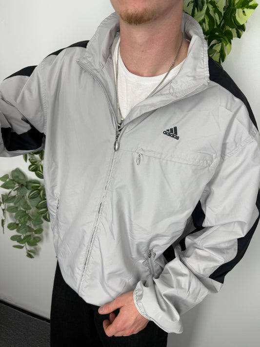 adidas vintage Windbreaker Jacke grau L