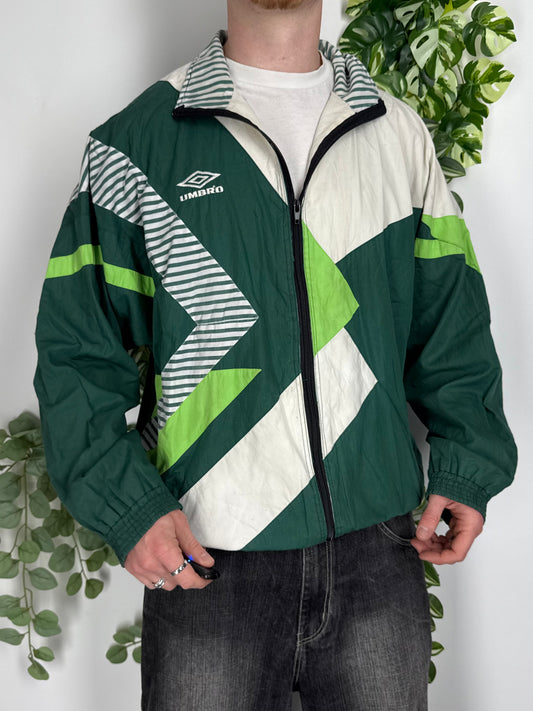 Umbro vintage Windbreaker Jacke Trackjacket 90s grün XL
