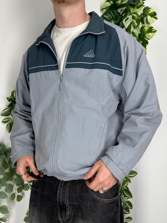 Adidas vintage Windbreaker Trackjacket Jacke grau S