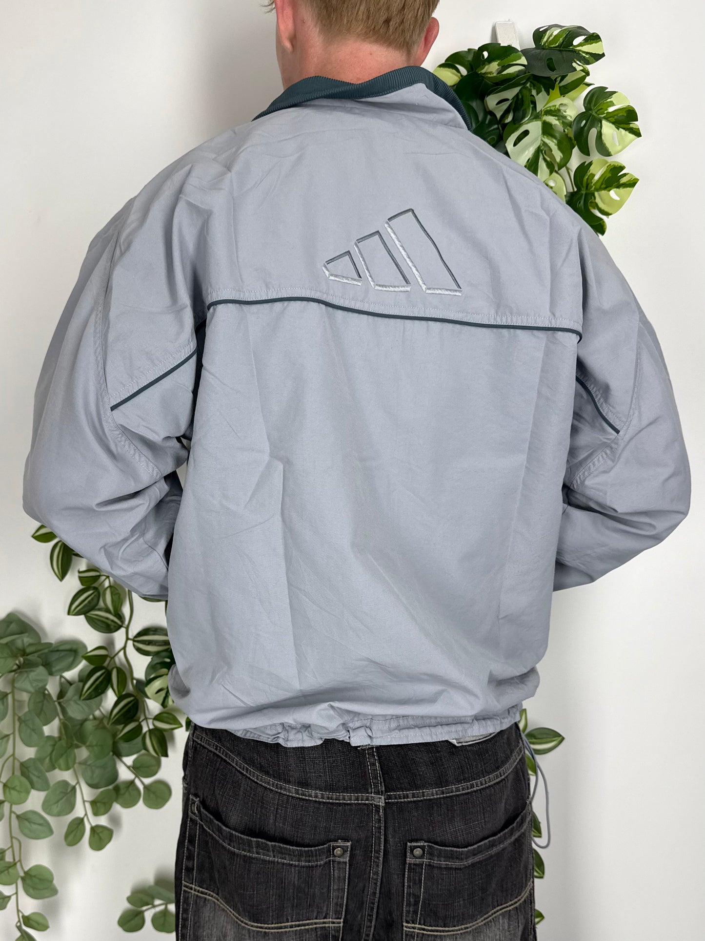 Adidas vintage Windbreaker Trackjacket Jacke grau S