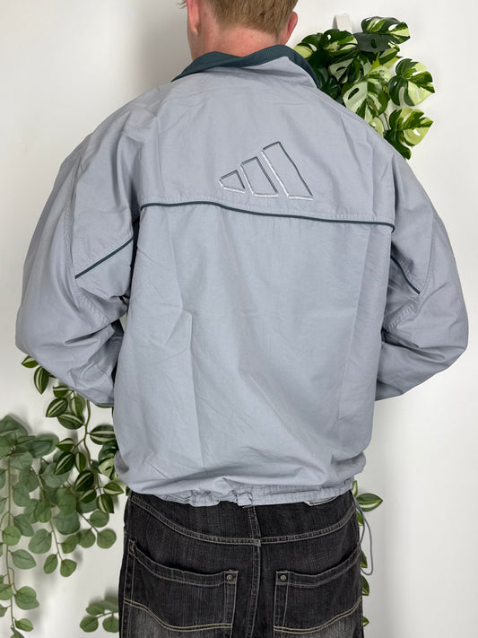 Adidas vintage Windbreaker Trackjacket Jacke grau S