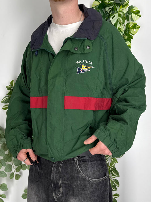 Nautica vintage Windbreaker Jacke grün L