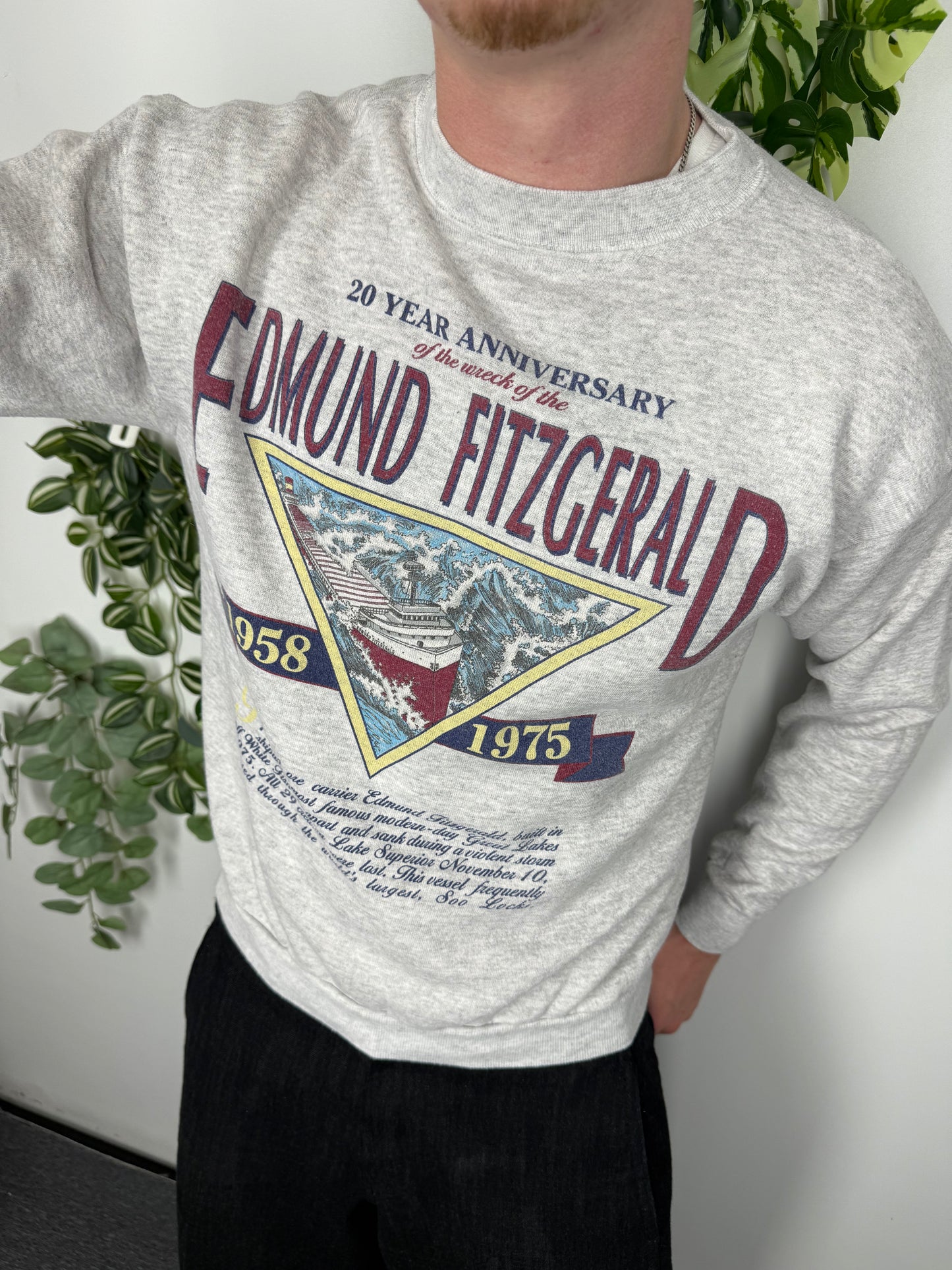 Tultex vintage Edmund Fitzgerald Sweatshirt grau S