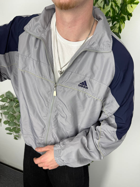 adidas vintage Trainingsjacke Windbreaker grau XL