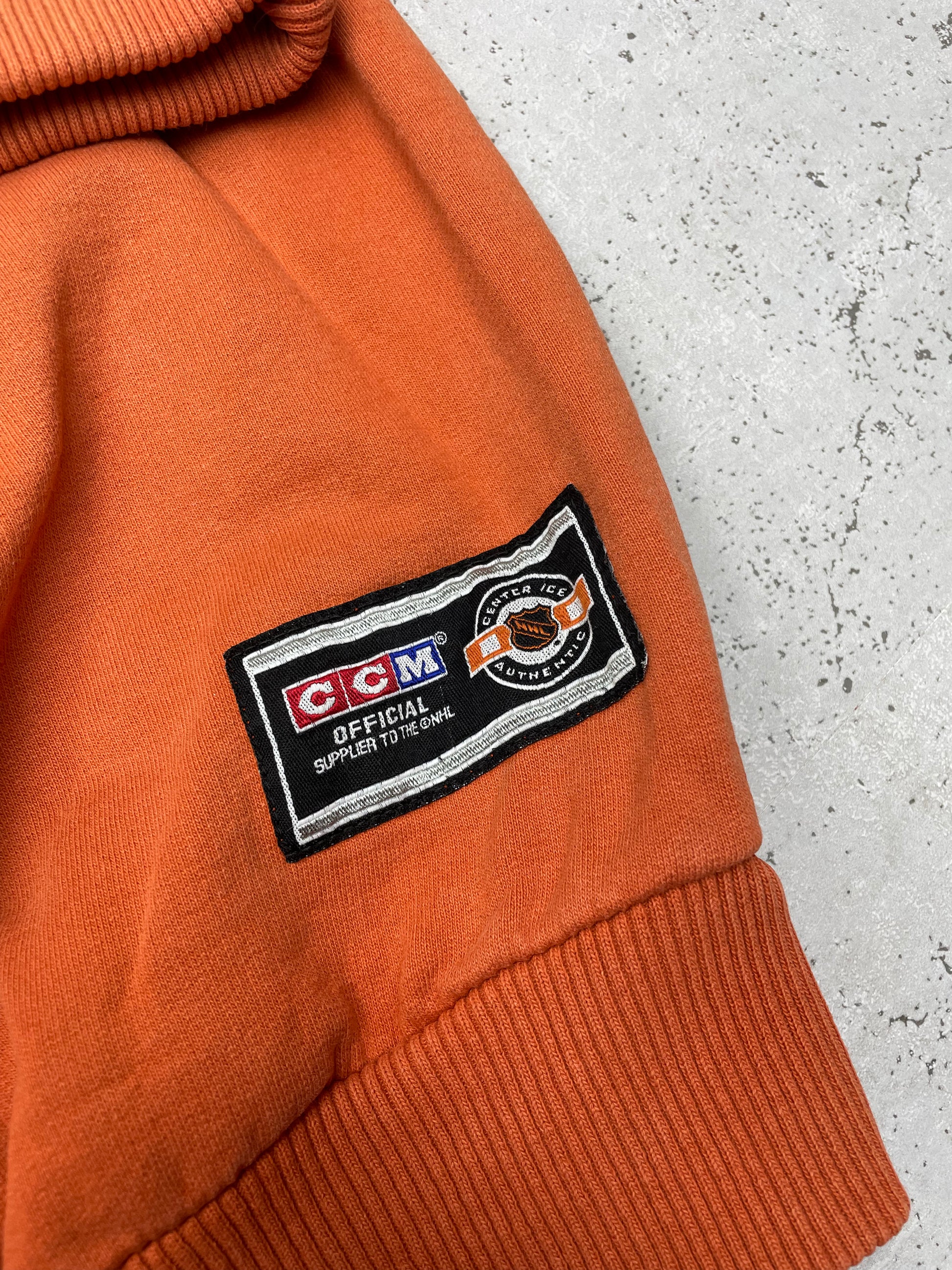 NHL Philadelphia Flyers Vintage Zip Sweatshirt Orange L - MonkeysVintage