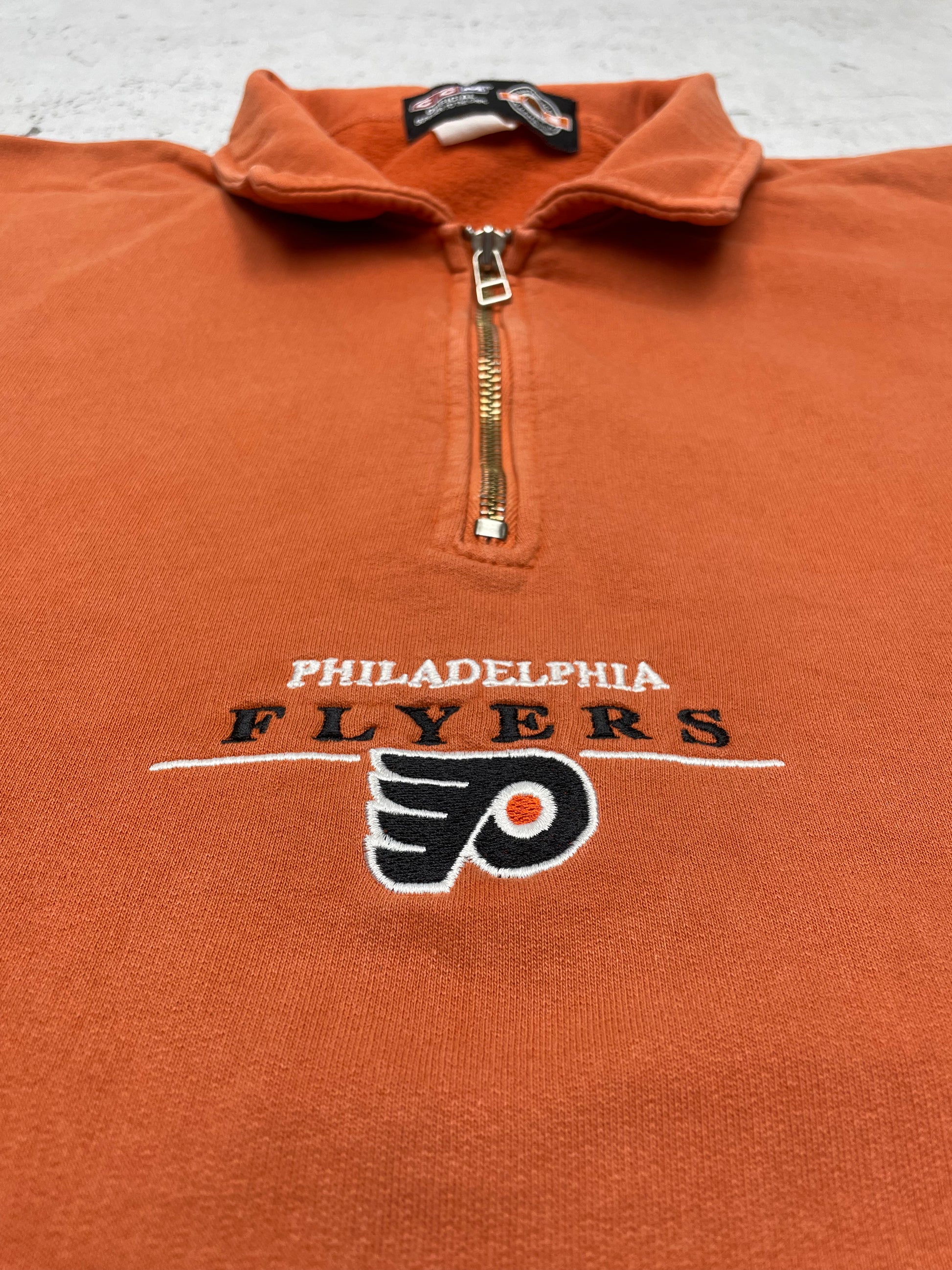 NHL Philadelphia Flyers Vintage Zip Sweatshirt Orange L - MonkeysVintage