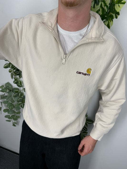 Carhartt vintage Half-Zip-Sweatshirt creme M
