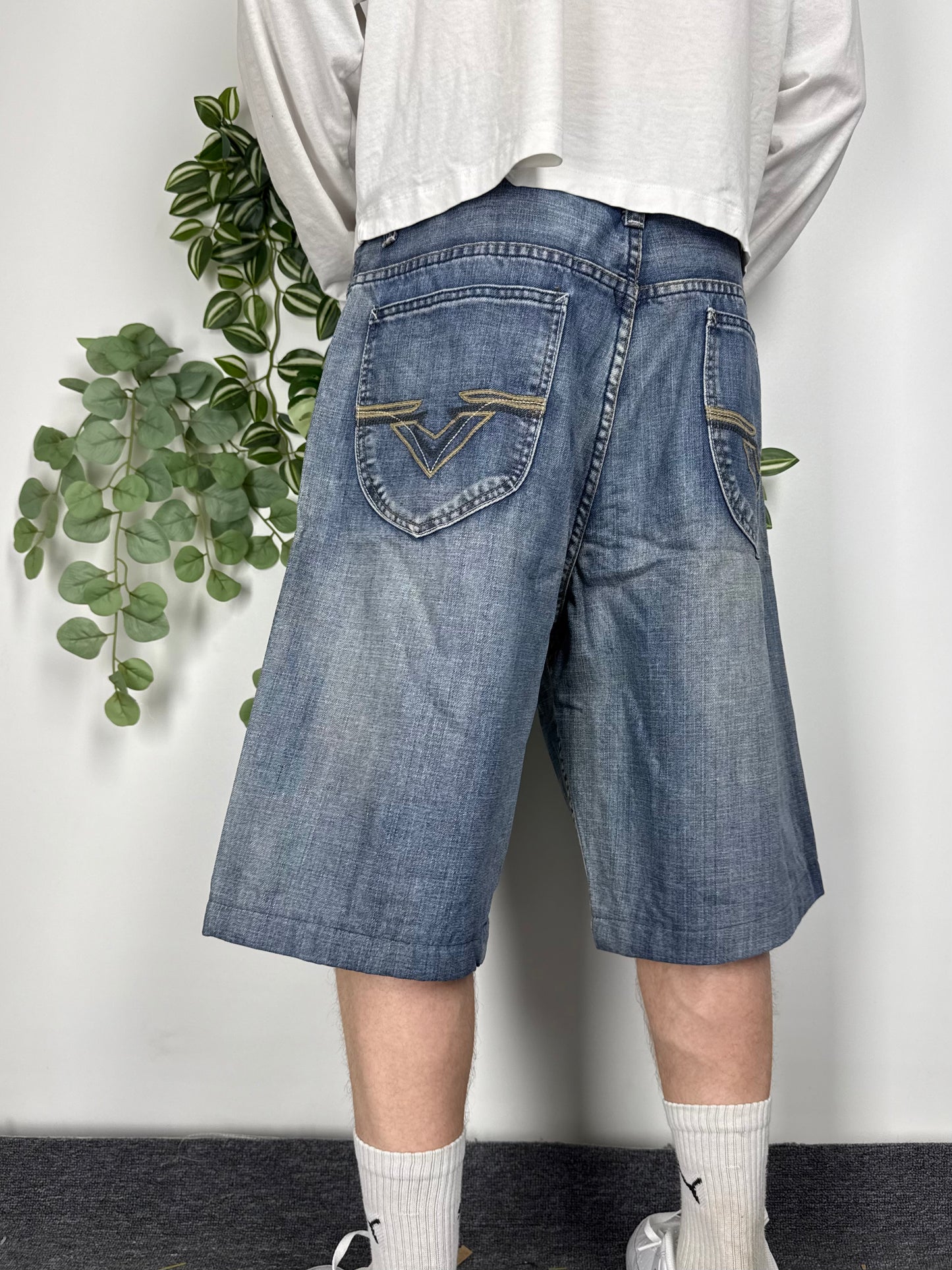 Flypaper vintage Jorts Denim Pants Shorts Jeans baggy Fit L W34