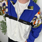 adidas vintage Trainingsjacke Windbreaker 80s blau abstrakt ART M