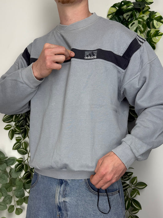 Adidas vintage Y2K Sweatshirt Sweater Crewneck blau L