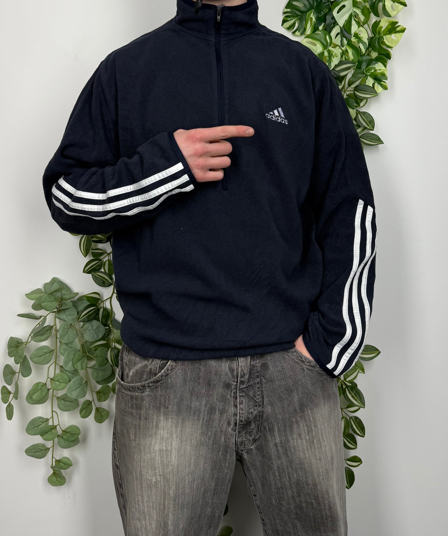 Adidas vintage Fleece Jacke Zipper L