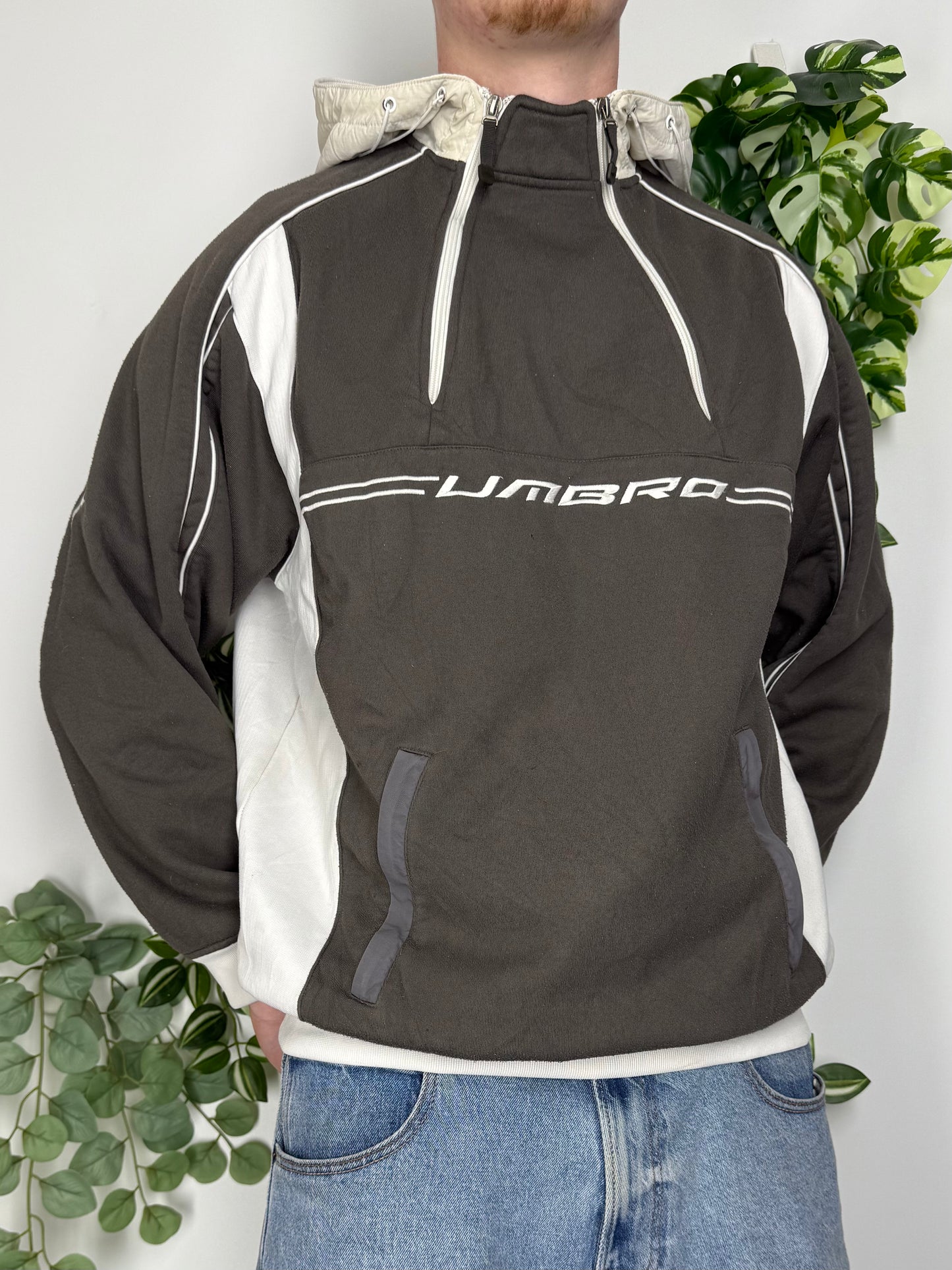 Umbro vintage big Logo Hoodie Pullover braun M
