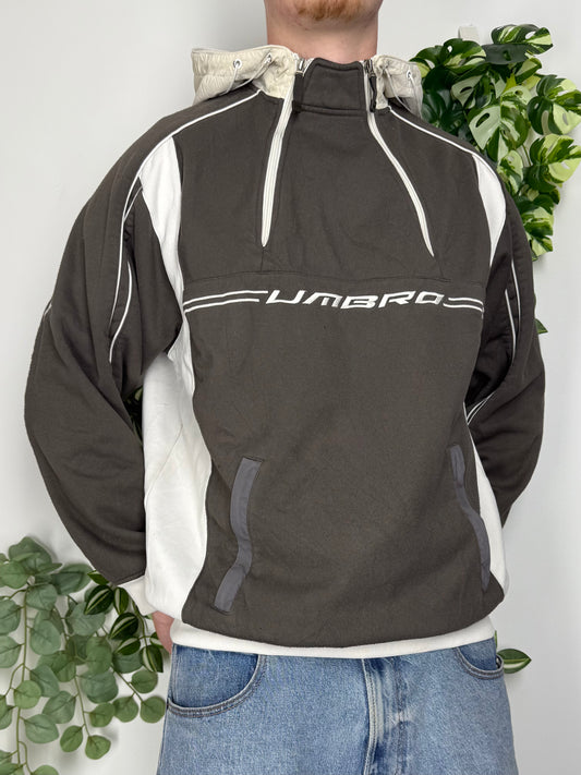Umbro vintage big Logo Hoodie Pullover braun M