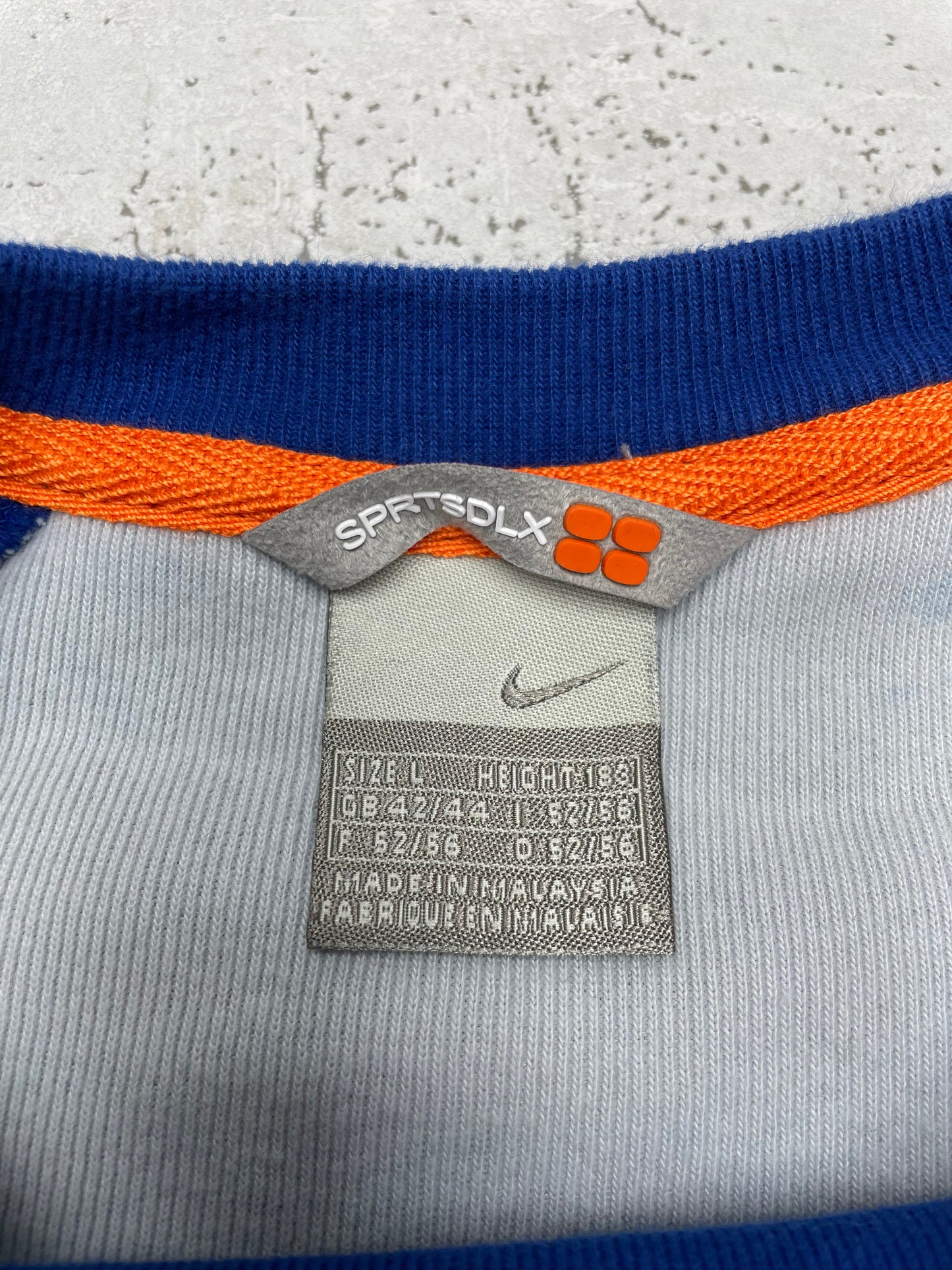 Nike Vintage sportswear Sweatshirt embroidered blau weiß L