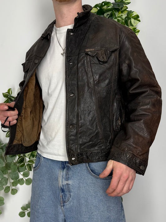 Marlboro Classics vintage Lederjacke Jacke Leder braun L