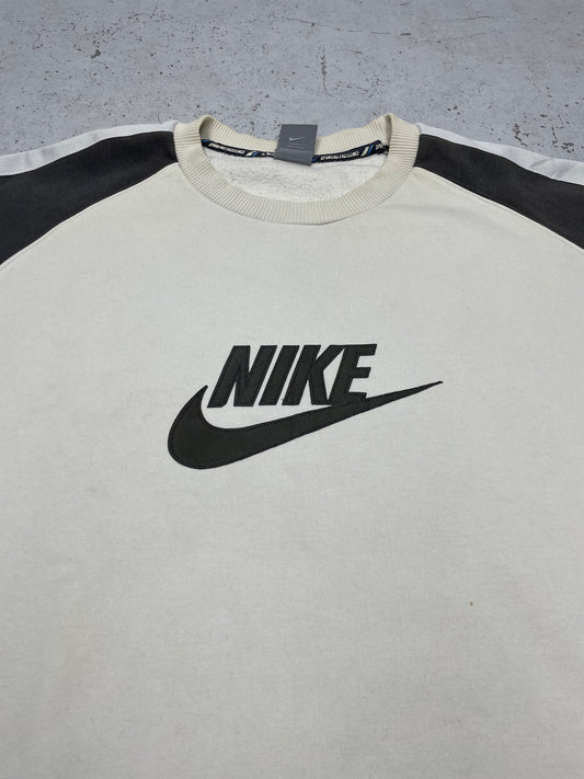 Nike Vintage embroidered Sweatshirt weiß schwarz XL