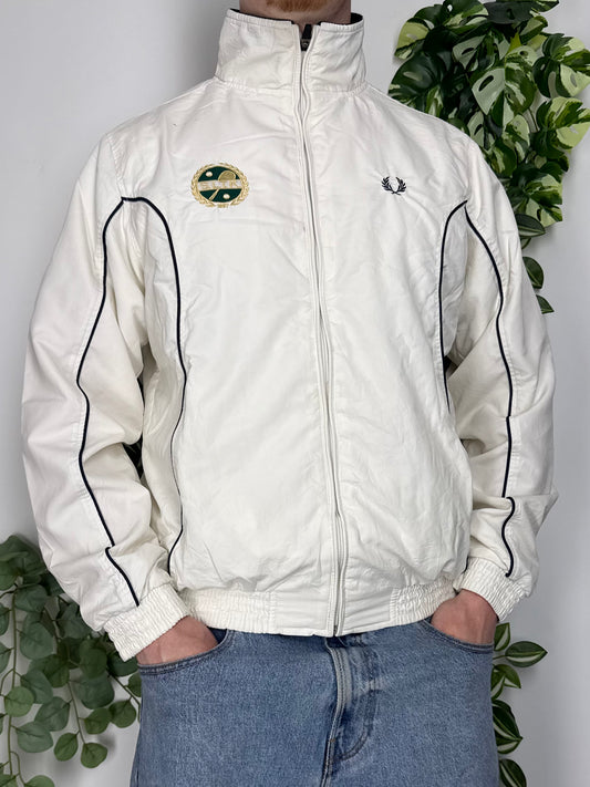 Fred Perry x Säro Lawn Tennis vintage Jacke Windbreaker Trackjacket weiß M