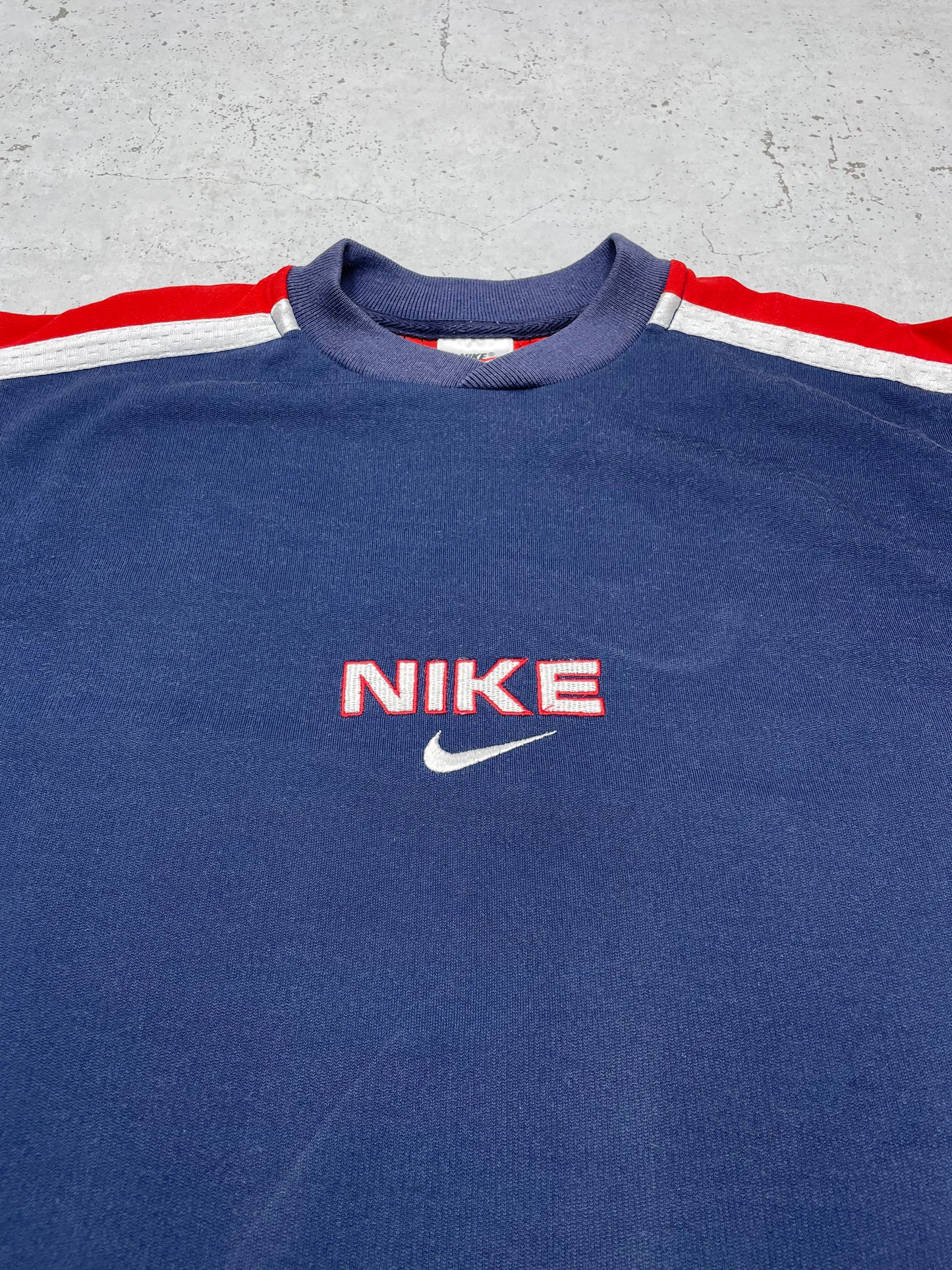 Nike Vintage Y2K Sweatshirt blau rot XS