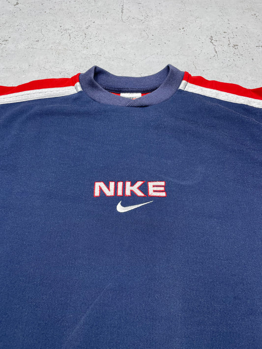 Nike Vintage Y2K Sweatshirt blau rot XS