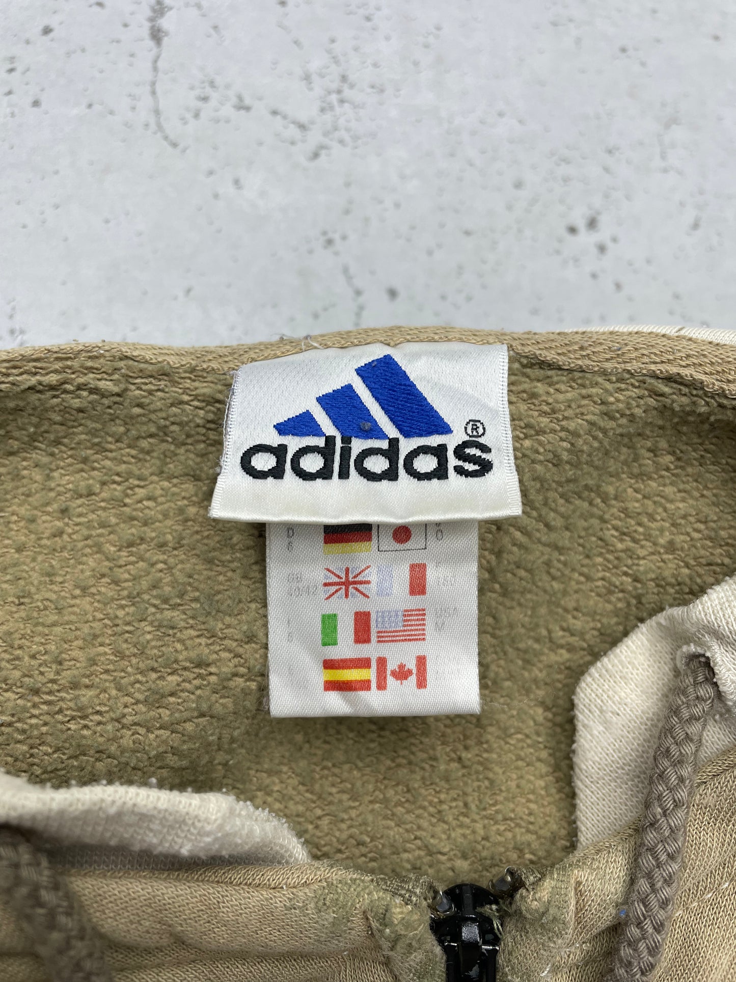 Adidas Y2K Vintage Weste Hoodie beige L
