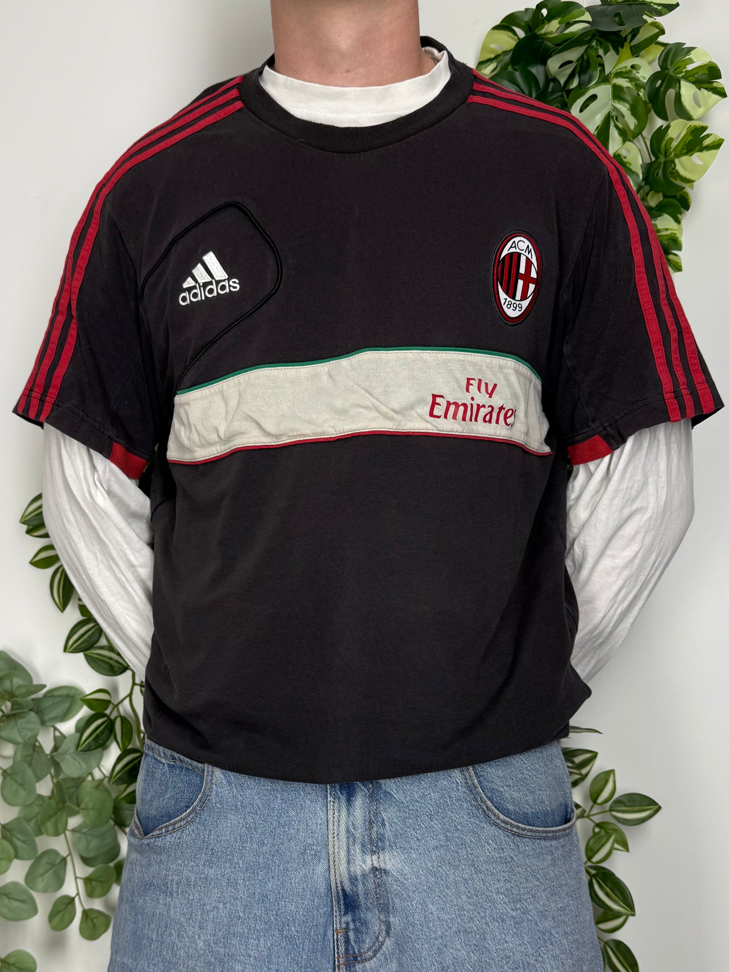 Adidas x Ac Mailand Milan vintage T-Shirt Tee Shirt schwarz L