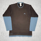 Adidas Vintage langarm Shirt longsleeve Braun Blau L - MonkeysVintage