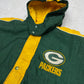 NFL Green Bay Packers Football Vintage Jacke gefüttert grün gelb S - MonkeysVintage
