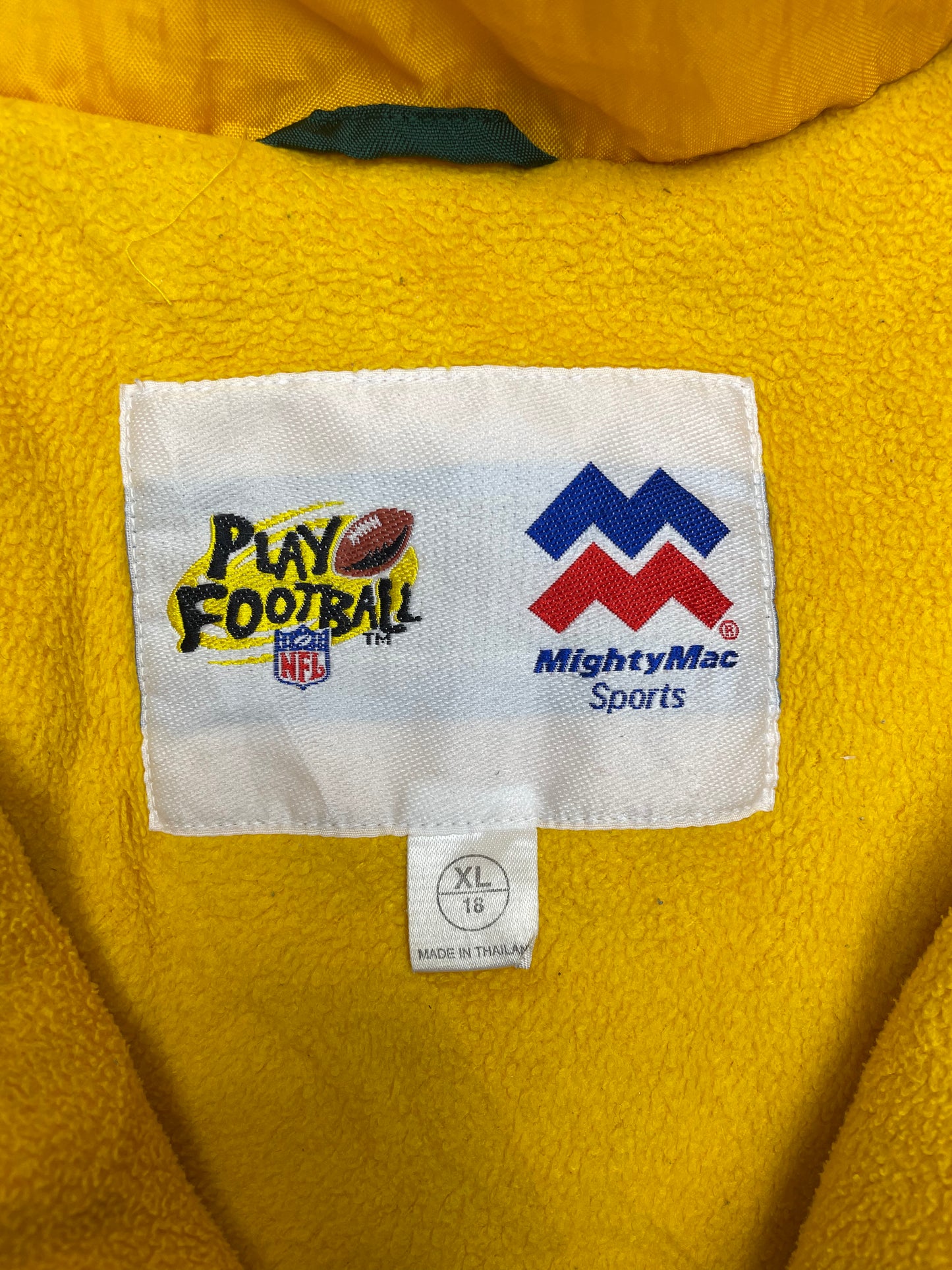 NFL Green Bay Packers Football Vintage Jacke gefüttert grün gelb S - MonkeysVintage