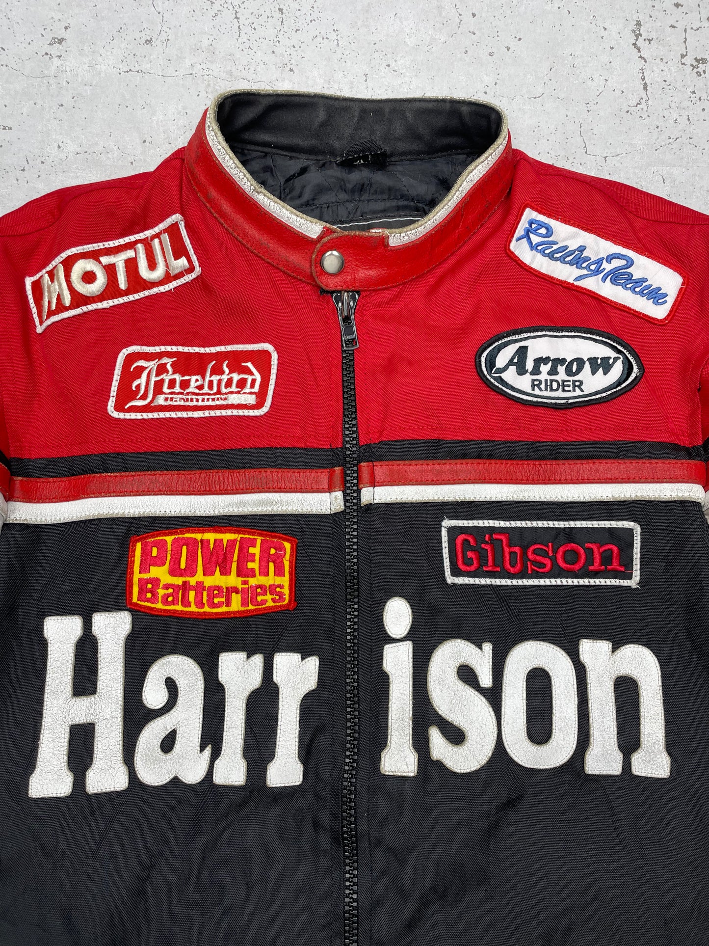 Arrow Harrsion Nascar Vintage Racing Motorradjacke schwarz rot L - MonkeysVintage