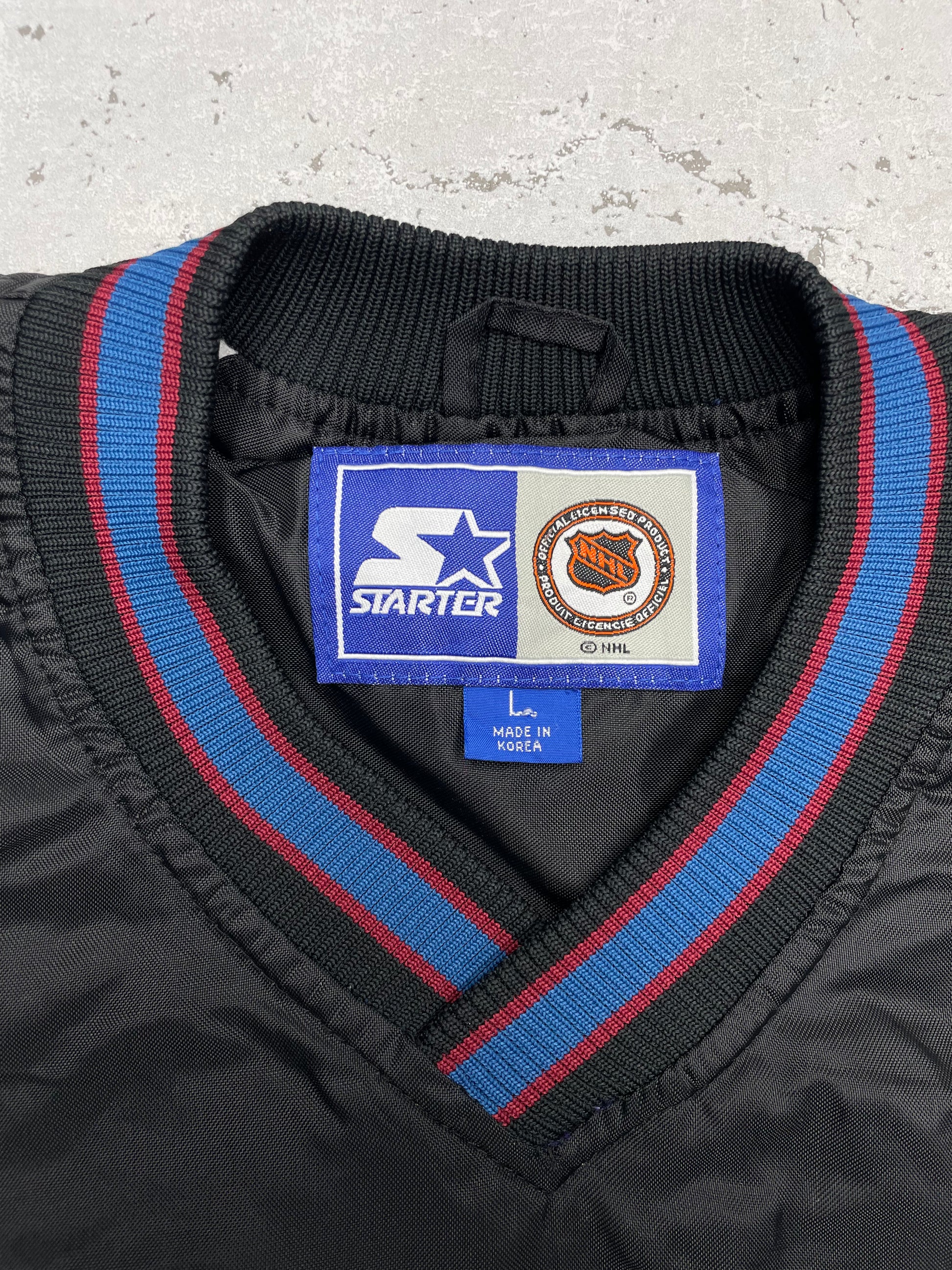 Starter NHL Avalanche Vintage Windbreaker Sweater schwarz M - MonkeysVintage