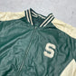NFL Vintage Michigan State Spartans Collegejacke Leder grün beige L - MonkeysVintage