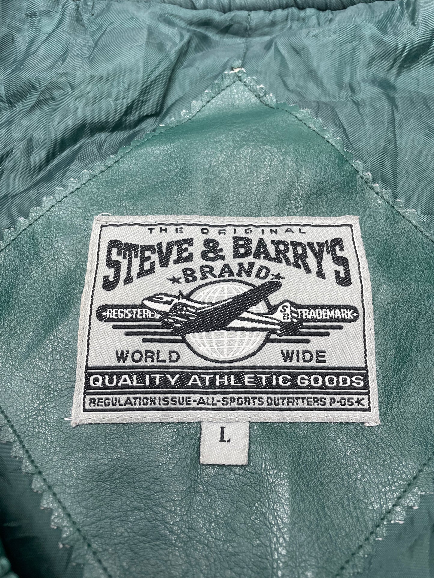 NFL Vintage Michigan State Spartans Collegejacke Leder grün beige L - MonkeysVintage