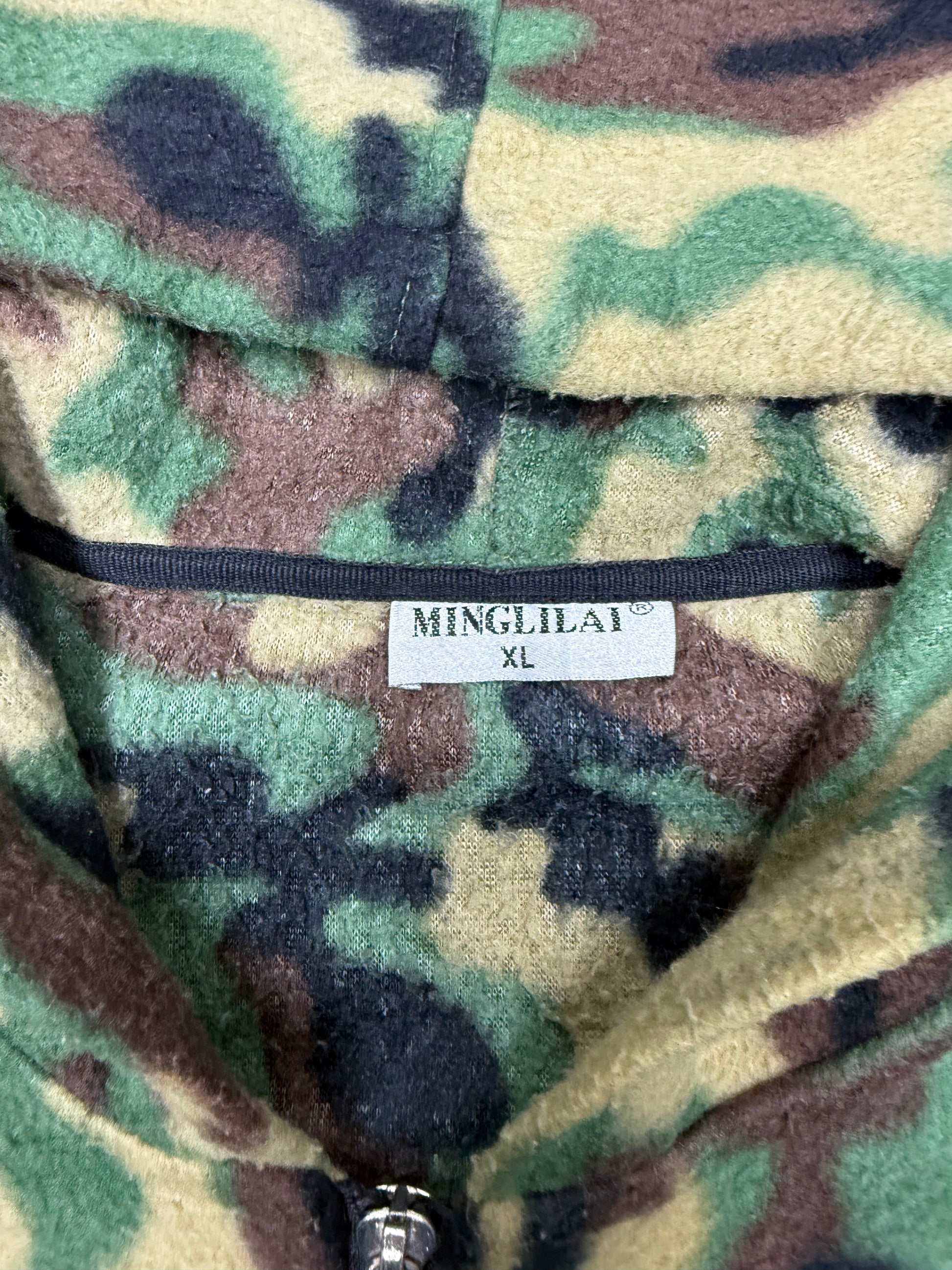 Camouflage Fleece Hoodie grün – Foto 4