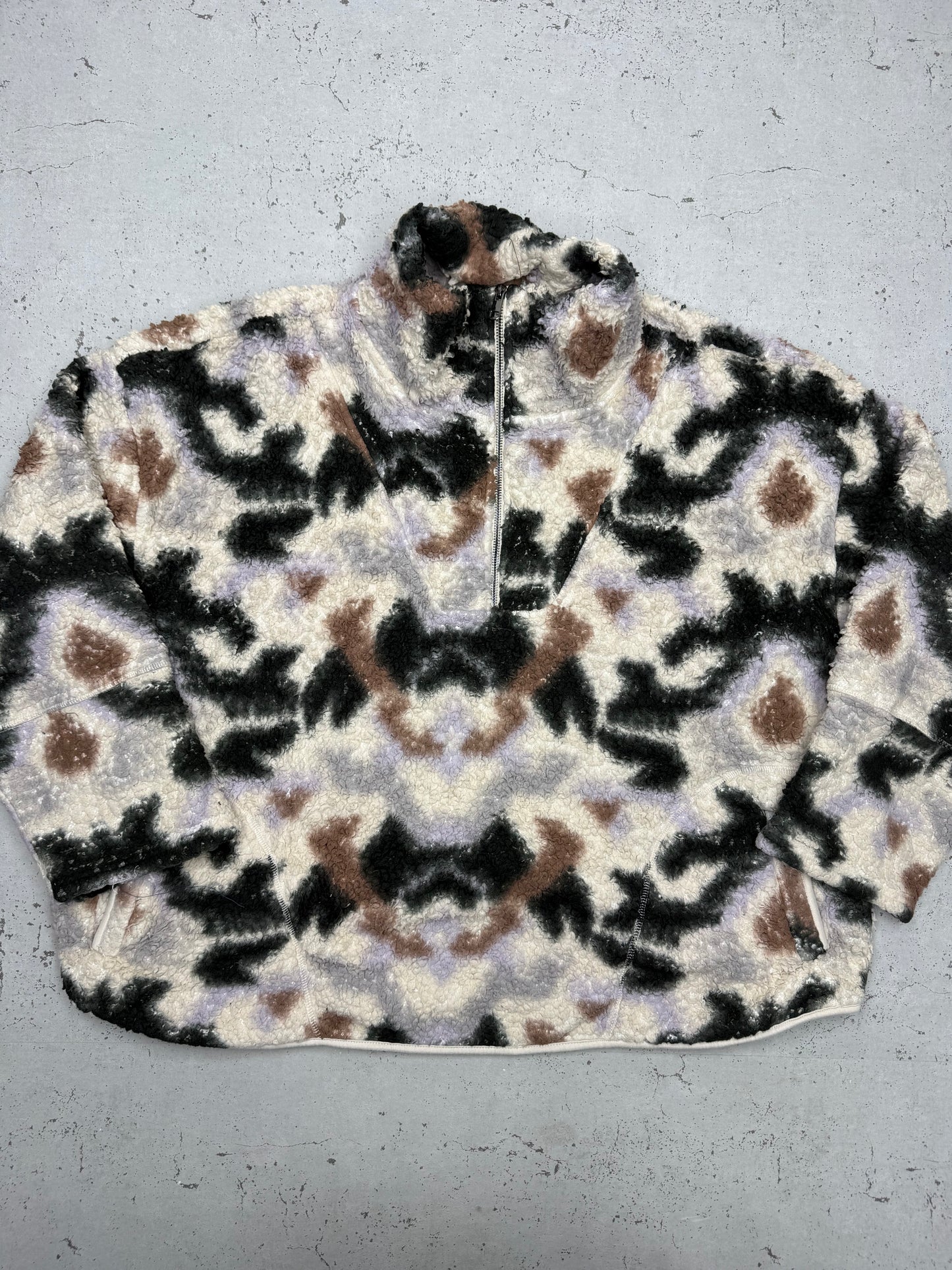 Next Downtime Aztec Sherpa Fleece Troyer beige – Foto 2