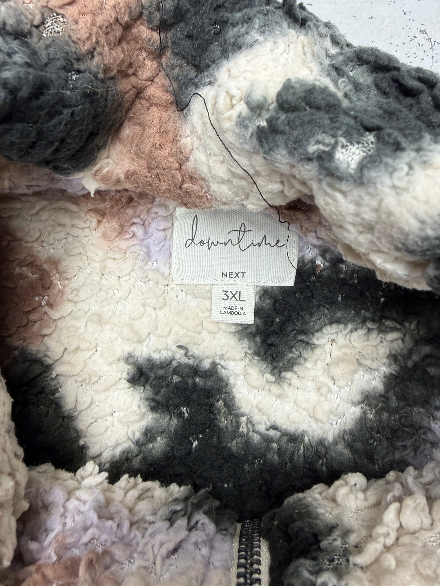 Next Downtime Aztec Sherpa Fleece Troyer beige – Foto 3