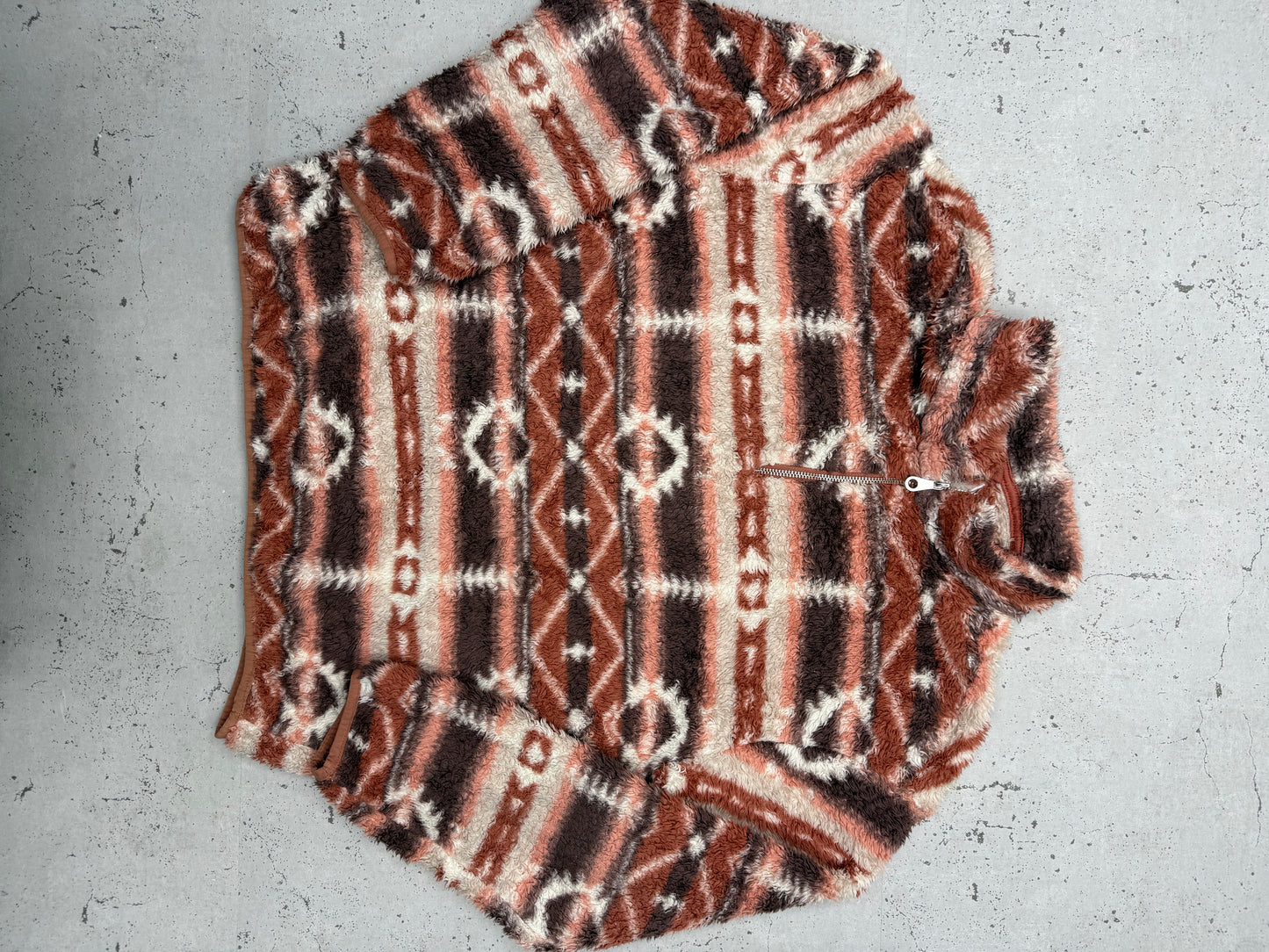 Aztec Teddy Fleece Halfzip braun – Foto 2