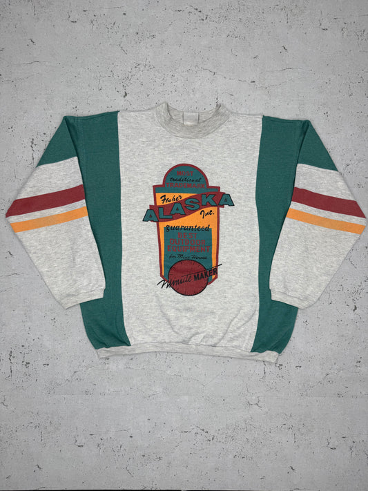 Alaska Vintage USA Sweatshirt Grün Grau M - MonkeysVintage