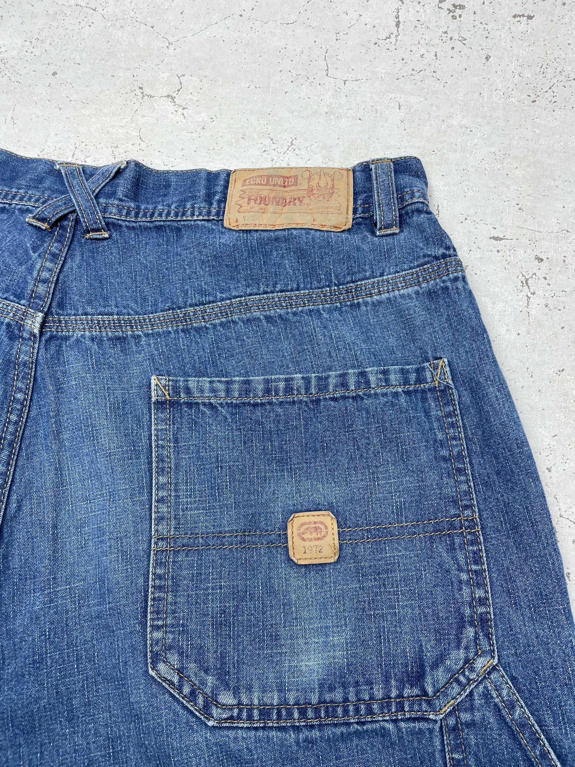 Ecko Unltd. vintage Carpenter Baggy Jeans blau W34 L34 - MonkeysVintage